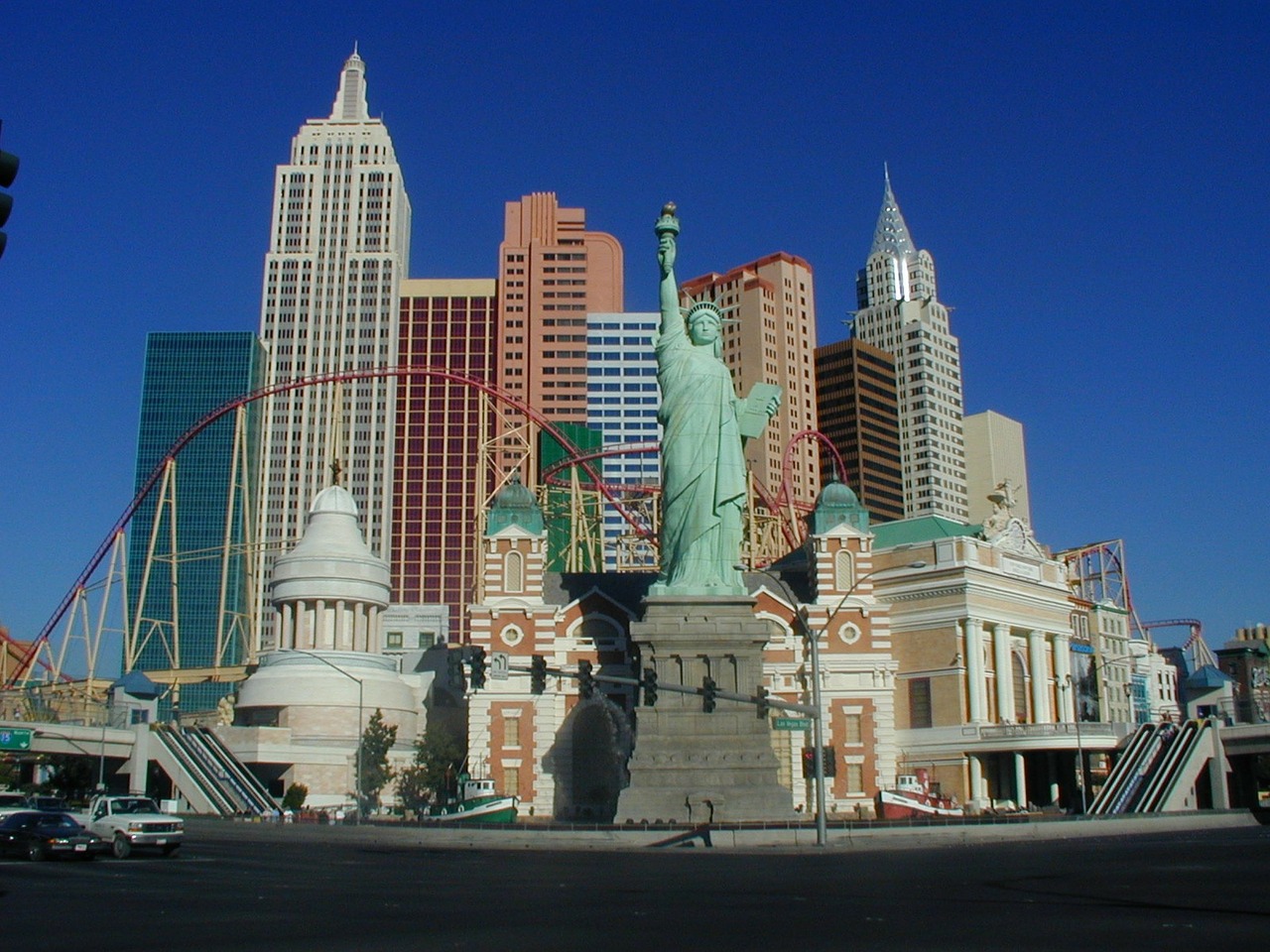 View of the Las Vegas strip with the New York casino.