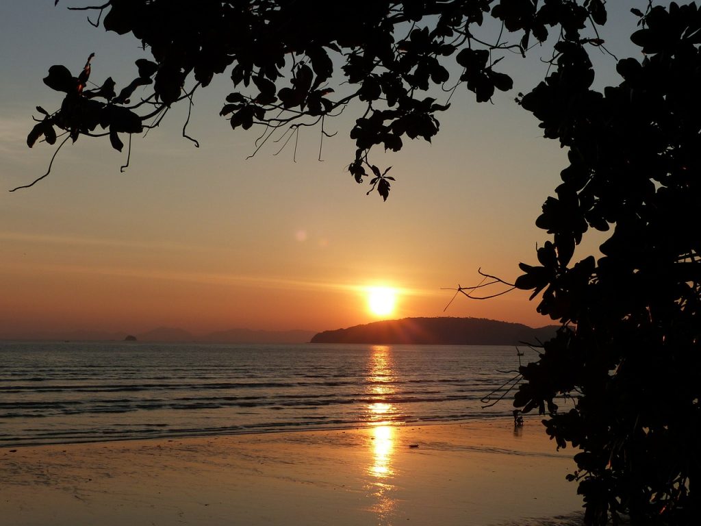 Sunset on Ao Nang beach, Krabi