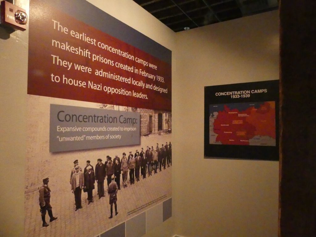 Posters about concentration camps. Photo by Kathleen Walls