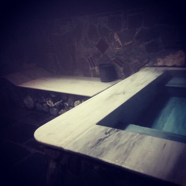 Inside a Tblisi bathhouse and view of a pool. Photo: Sarah May Grunwald