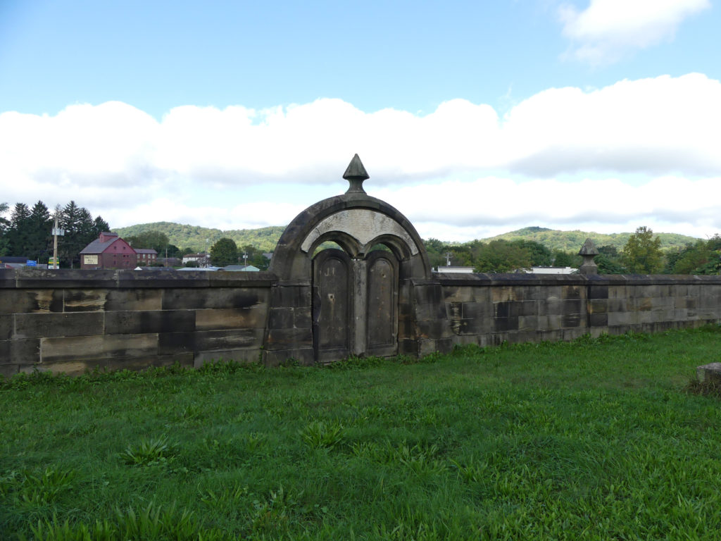 Stone wall and gate at Harmonists Cemetery. Photo: Kathleen Walls