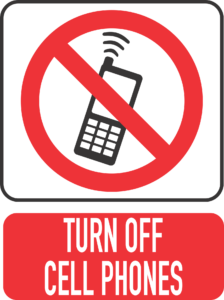 No cell phone zone sign