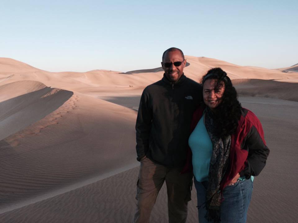 Tonya and Ian of World Footprints in the Namibian desert.