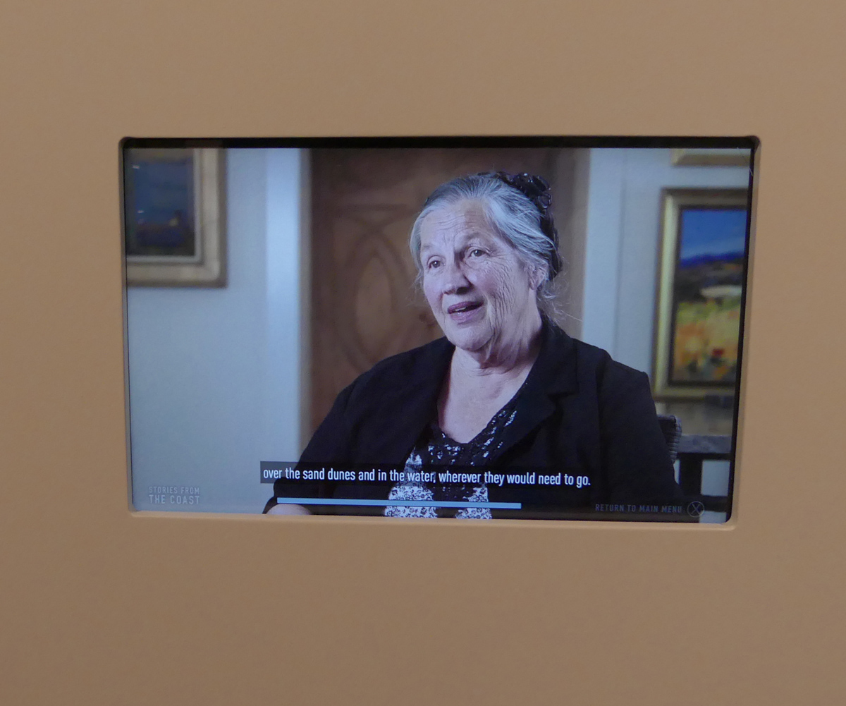 Video recording of a resident's recollections of World War II.  Photo:  Kathleen Walls