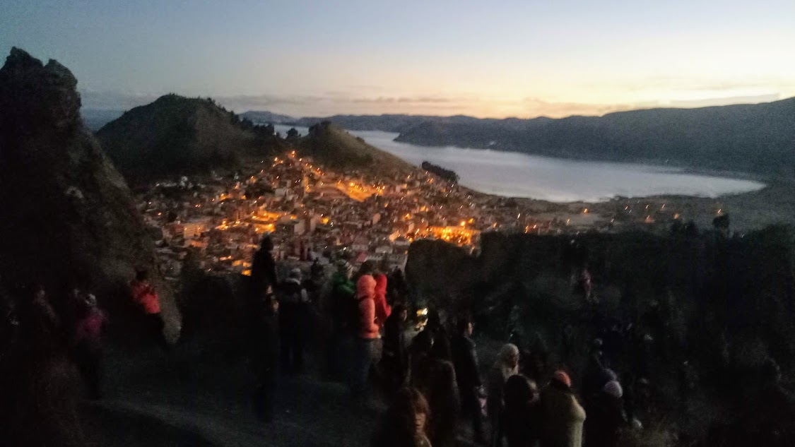 Photo credit: Simon Macara / Pre sunrise view of Lake Copacabana and Lake Titicaca from the site of the Horca del Inca.