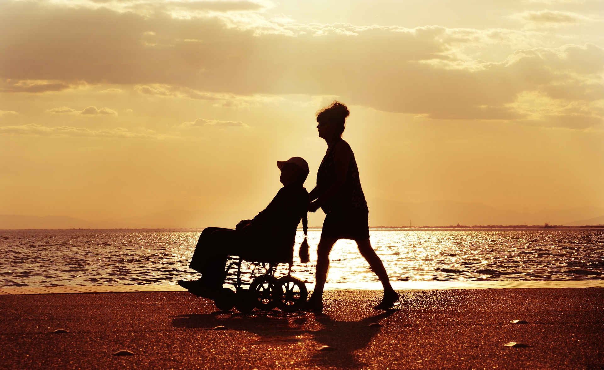 Wheelchair traveler on a beach