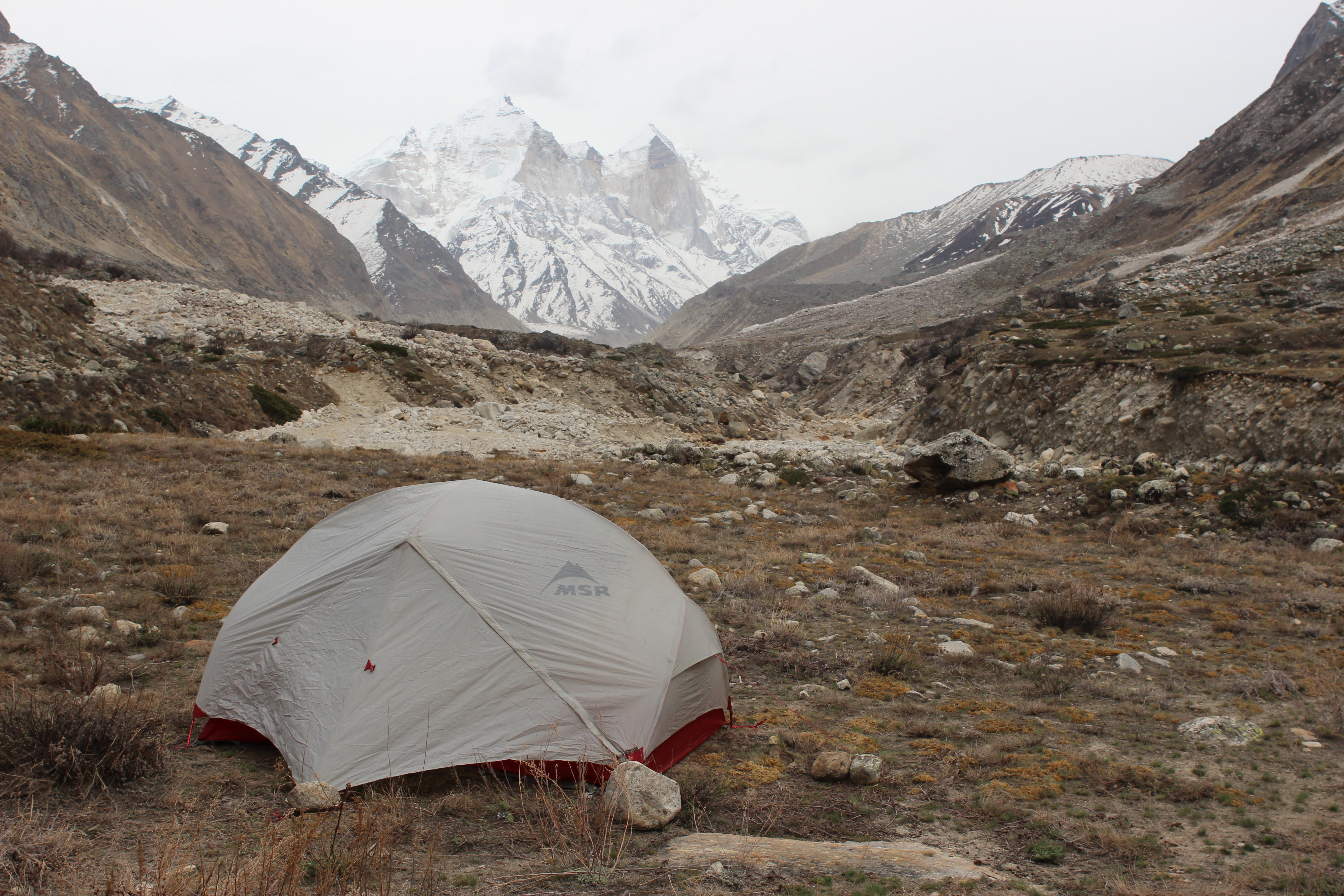 Our campsite with Parbat I:II behind. Photo: Trixie Pacis