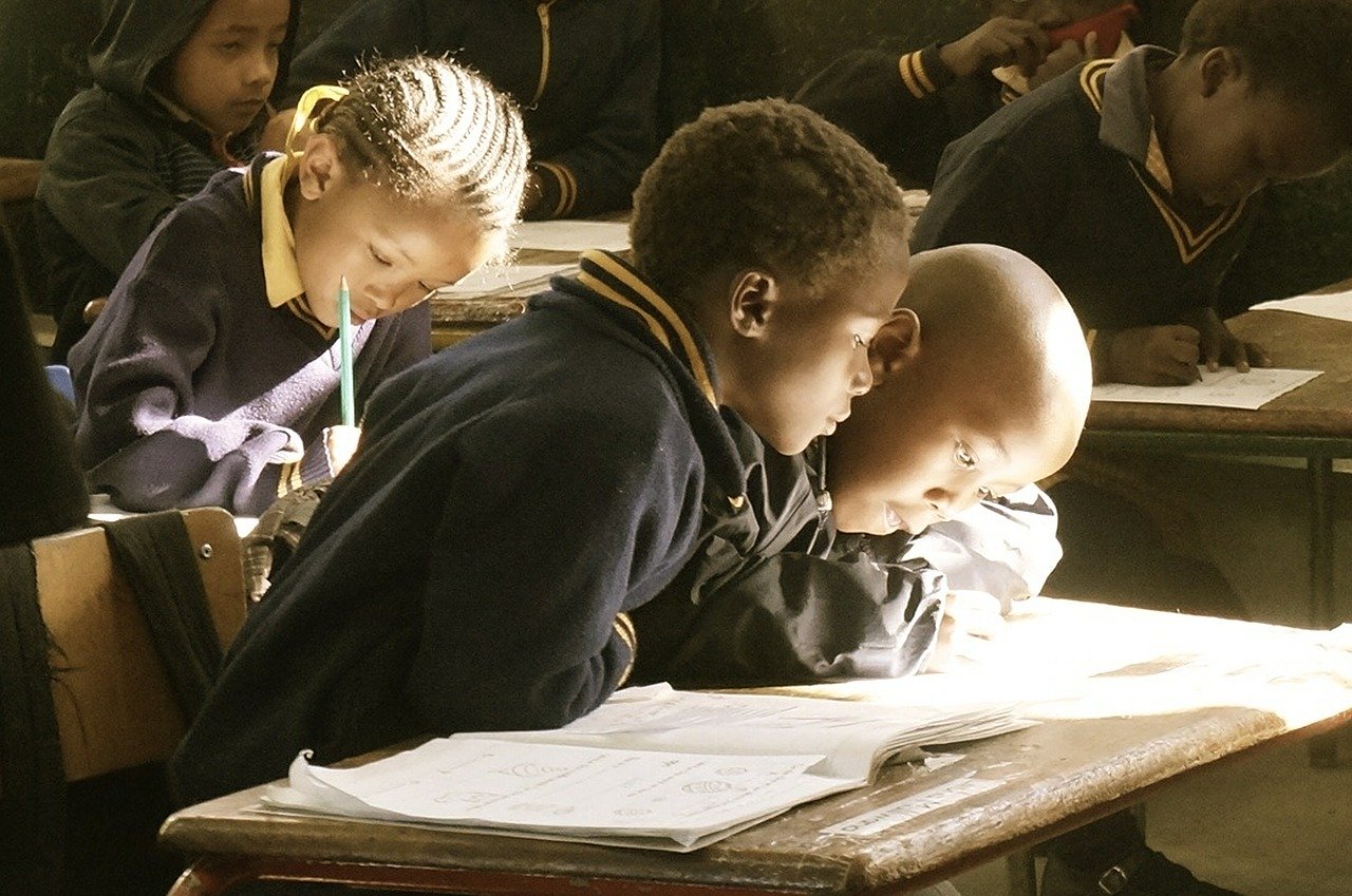 African students in classroom