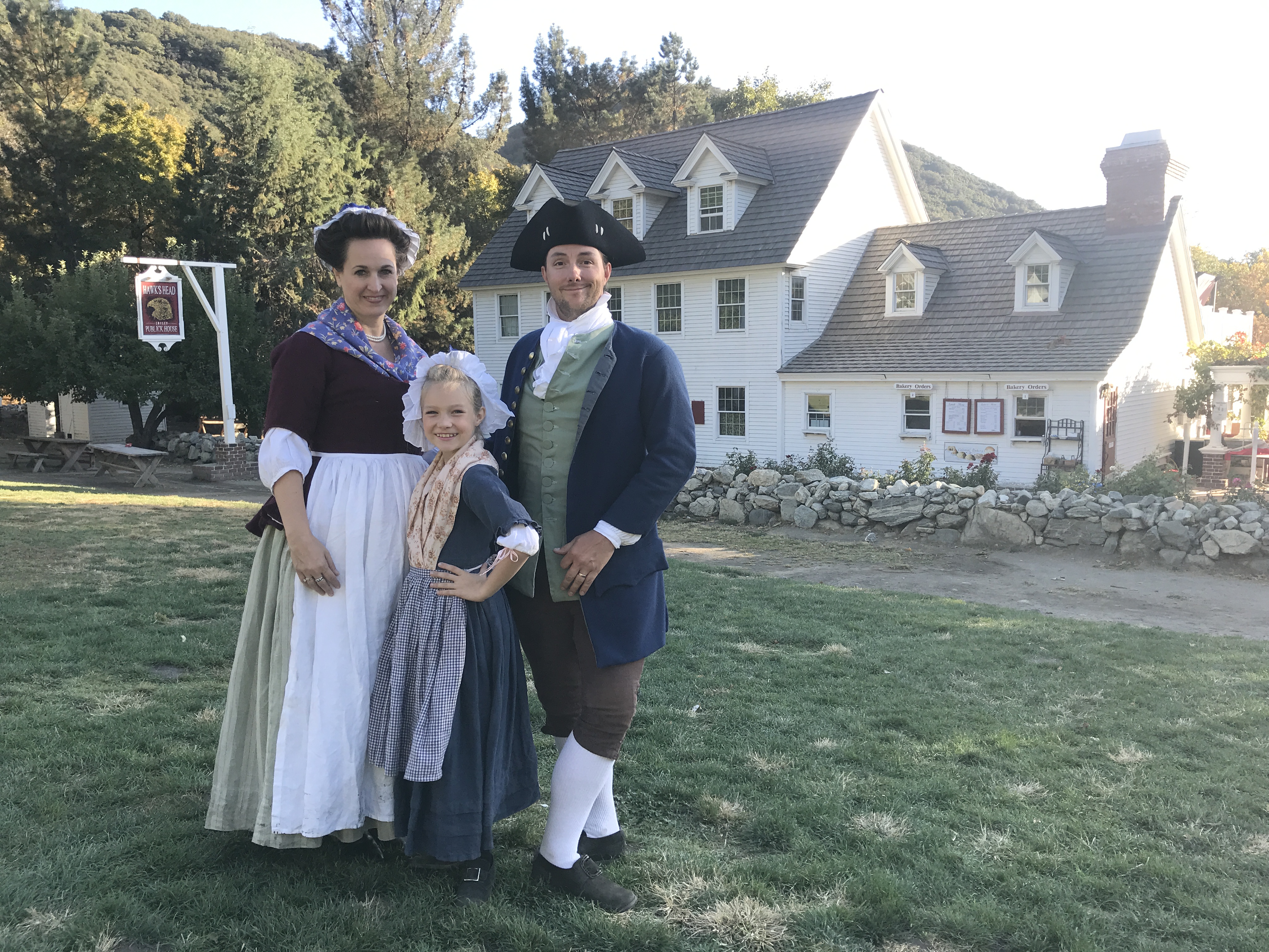 Tousey family dressed in Colonial costumes.