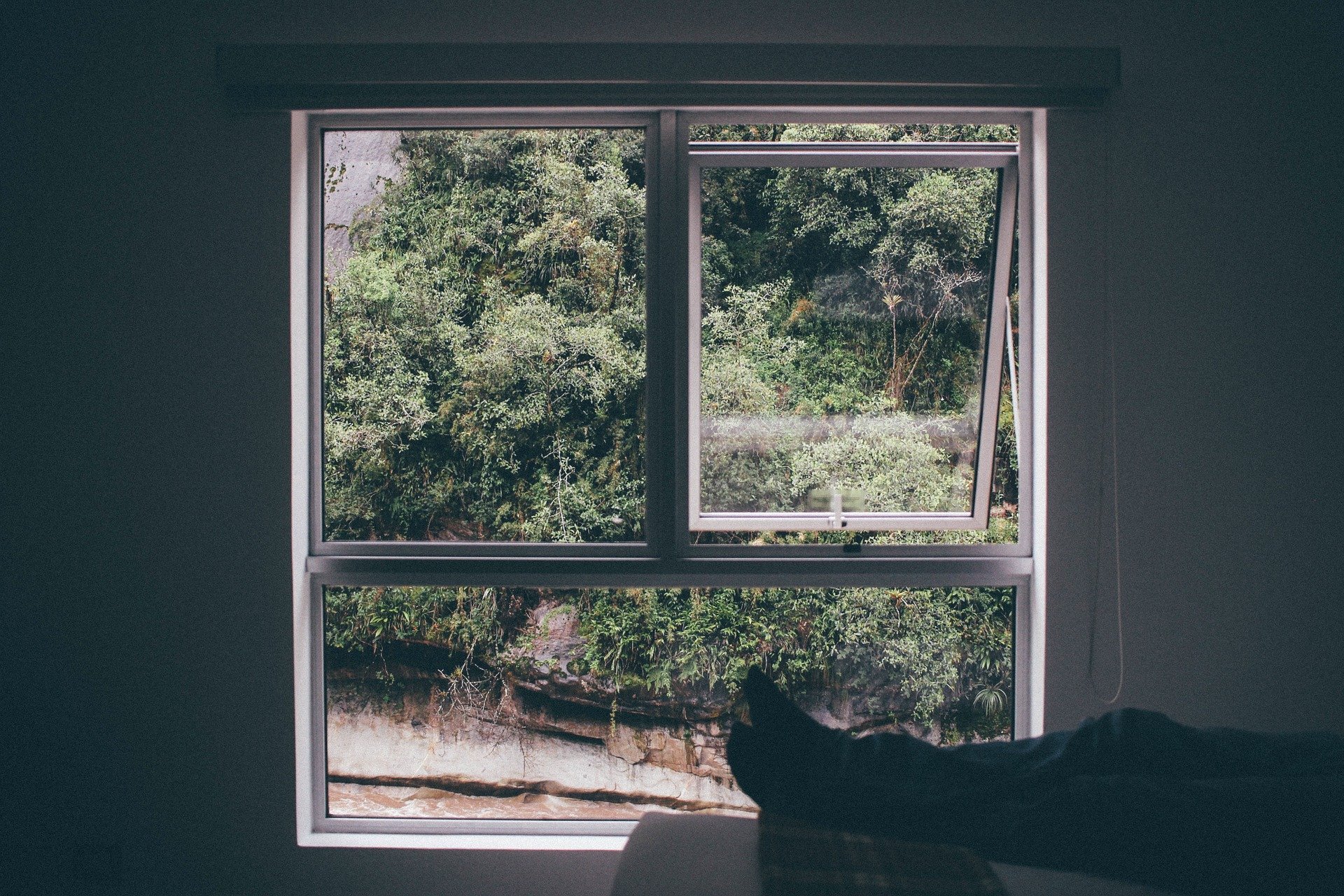 Ireland Home - Window frame looking outside