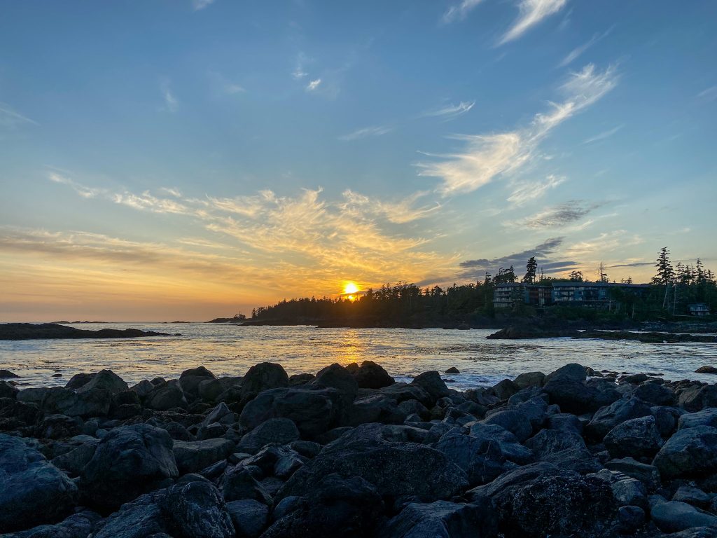 Sunset from Big Beach, Ucluelet, BC. Photo:  Kellie Paxian