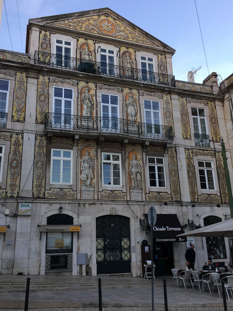 Building on a Lisbon street reflects detailed artistry. Photo: Manali Shah