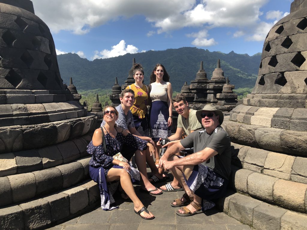 Nicole Hunter and family in Indonesia.