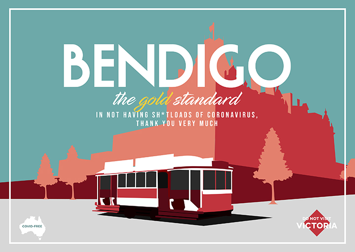 Bendigo postcard created by Guillermo Carvajal and Jess Wheeler