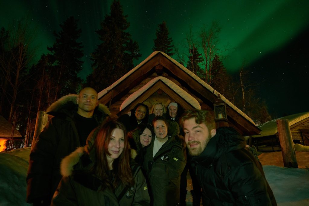 Northern Lights with Friends in the Swedish Lapland. Photo: Terri Marshall