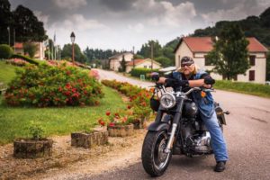 Stan Ellsworth on his Harley