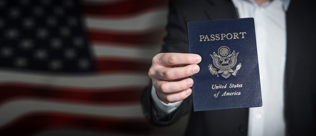 US traveler and passport