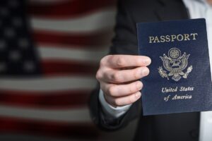 US traveler and passport