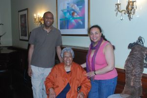 Tonya and Ian pictured with Chef Leah Chase