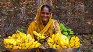 Streets of Goa with lady selling bananas.  Photo:  Ian D. Keating