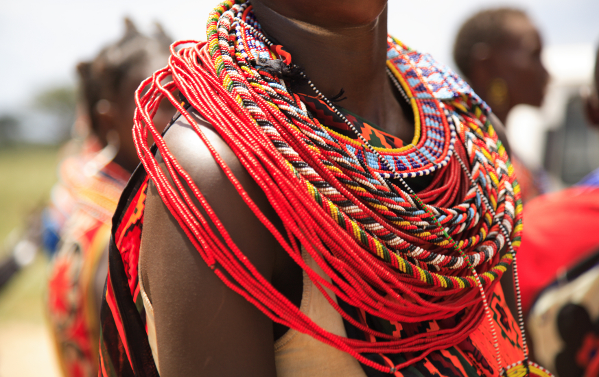 African woman with beaded necklace