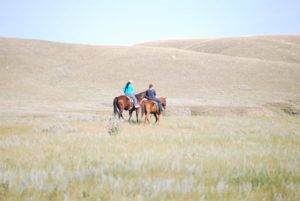 Tonya on horseback in Montana.