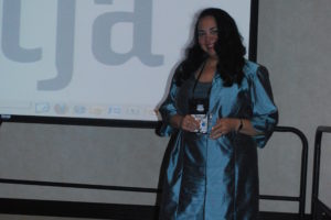 Tonya accepts the 2009 NATJA award