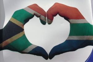 South African flag heart