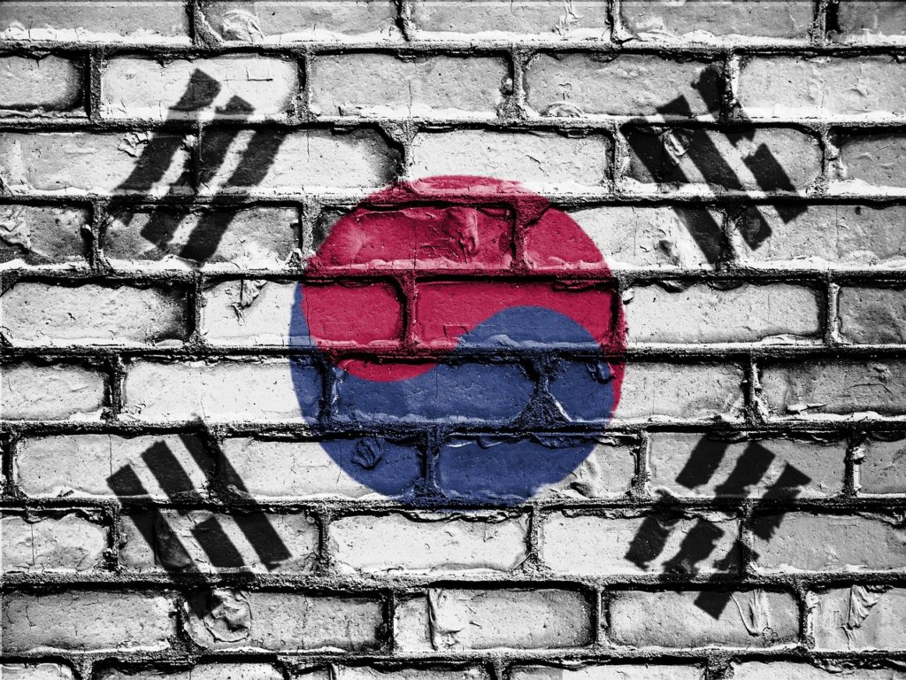 Mural of South Korean flag