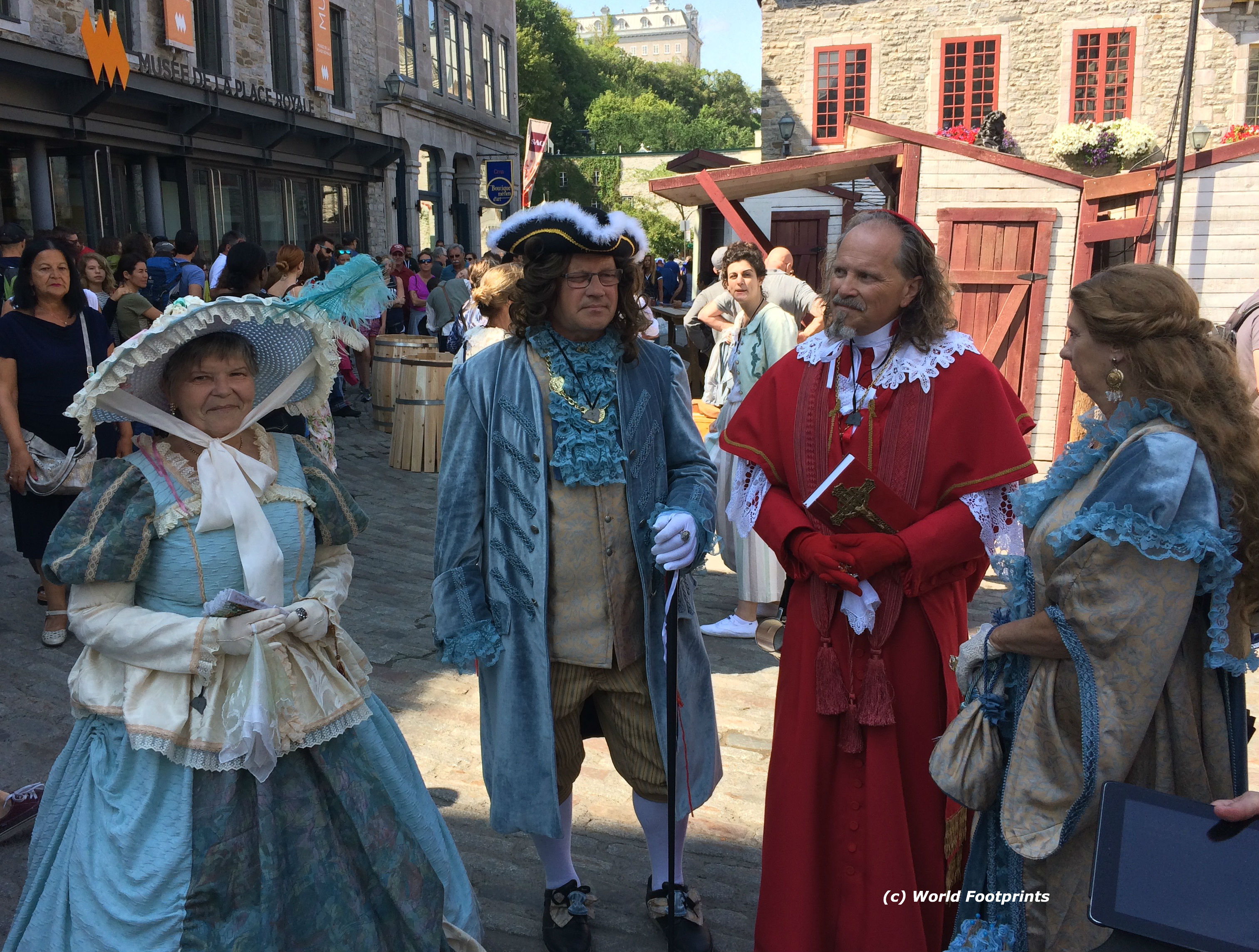 New France festivalgoers dressed in period costumes