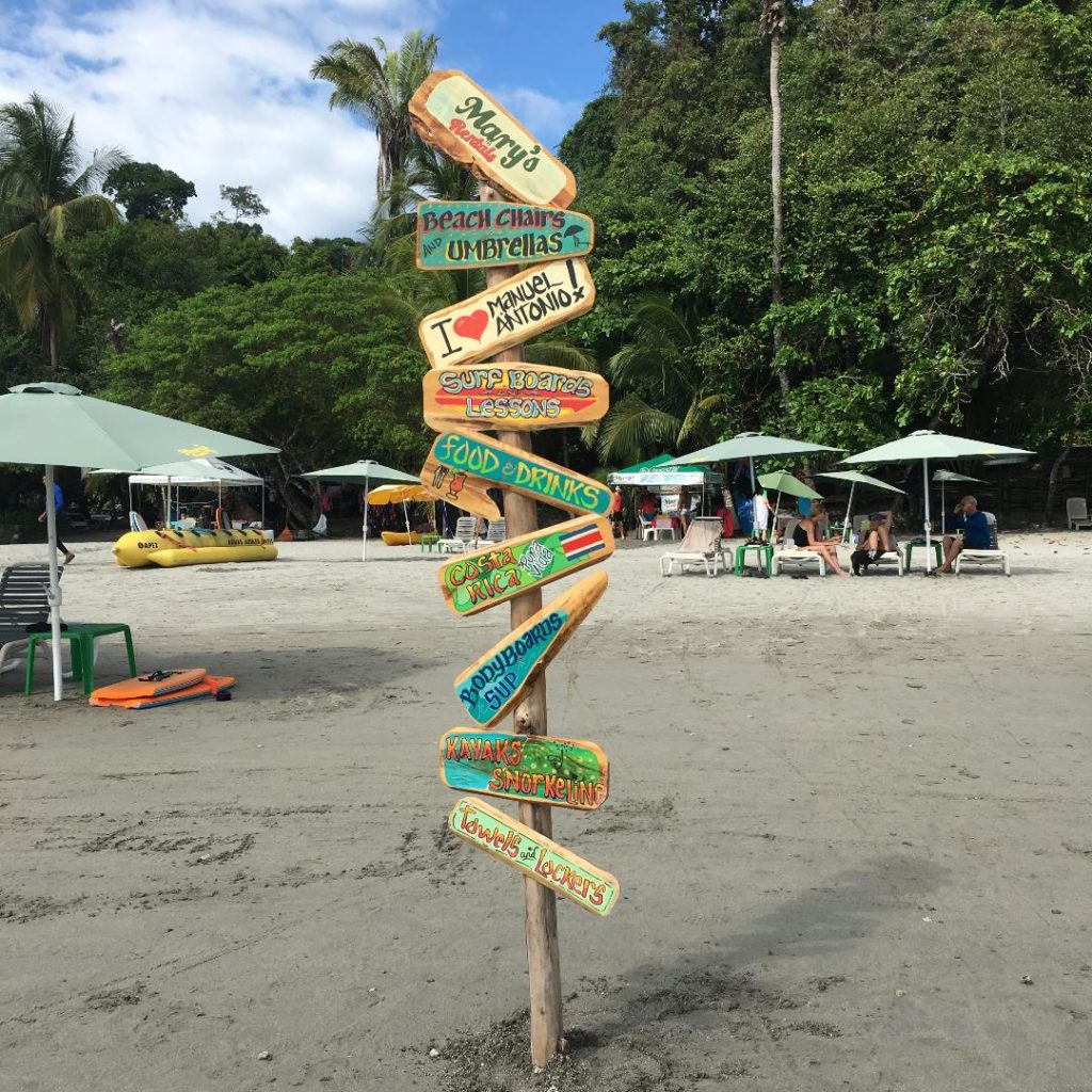 Costa Rica beach signs