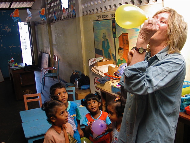 The author at a Sri Lankan preschool. Photo: Tim Leland