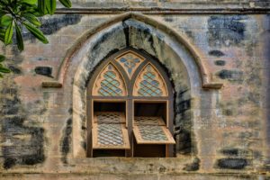 Window of Saint John's church in Barbados