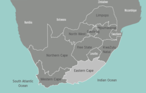 Map of South Africa's Eastern Cape.