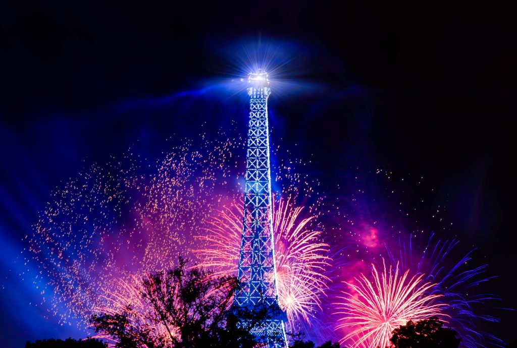 July 14th is a day of celebration in France with a military parade and fireworks.