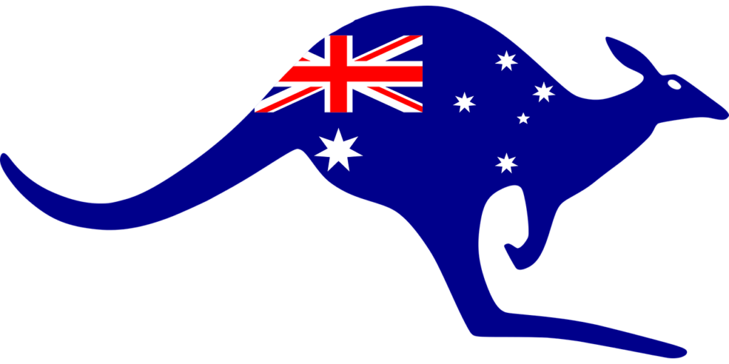Australian flag on a kangaroo