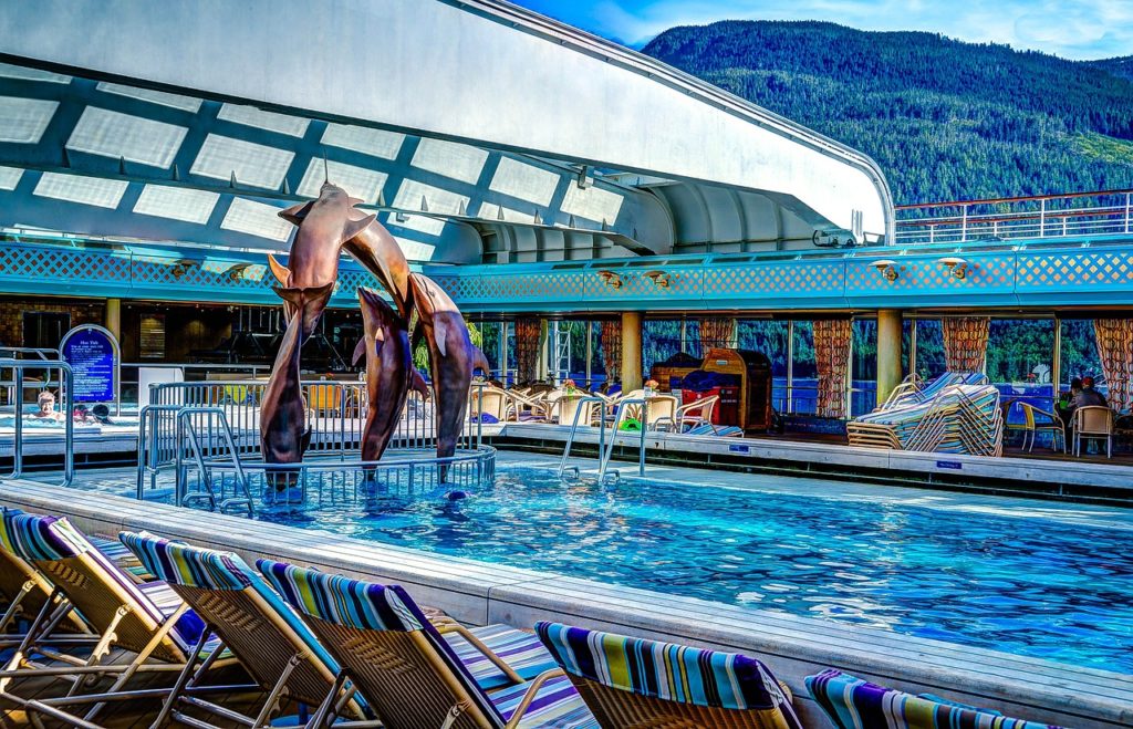 Pool on luxury cruise ship