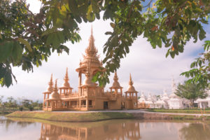 Chiang Rai temple with White Temple in the background. Photo: Katie Dundas