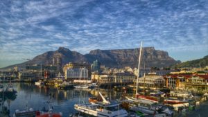 View of Cape Town, South Africa and Table Mountain.