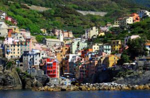 Beautiful colored homes dots the landscape in Cinque Terre.