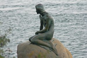 The Little Mermaid is a popular attraction in Copenhagen, Denmark.