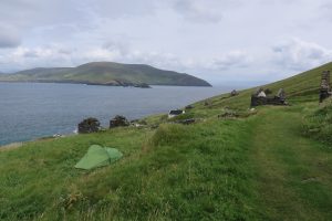 Tent with a view on the Great Blasket Island