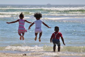 Black children on beach