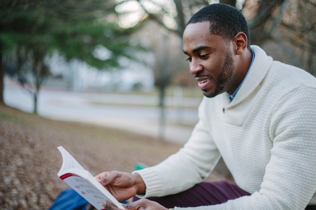 Storytelling - Black man reading