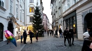 Ljubljana city center and local shoppers. Photo: Tonya Fitzpatrick