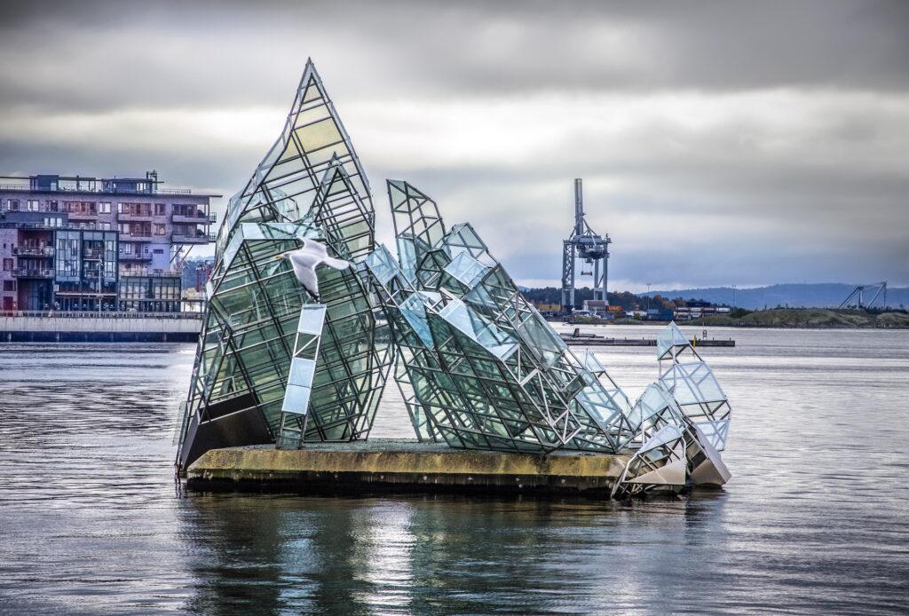 Earth Day - Glass sculpture of Opera House in Oslo