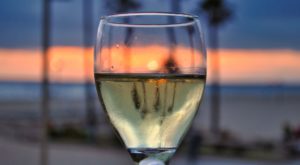 Wine glass at sunset - California Wines