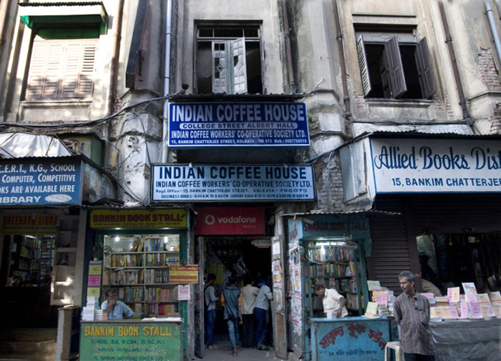 The College Street Coffee House in Kolkata, opened in 1942, is housed inside an old building with bookshops all around. Photo: Sugato Mukherjee