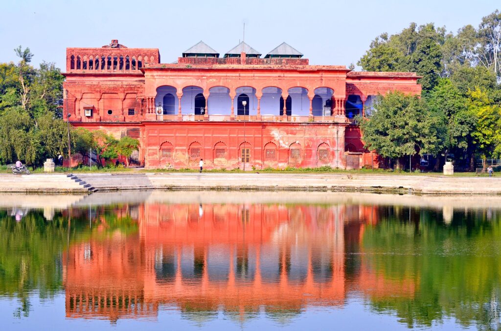 Ancient red house in Lucknow