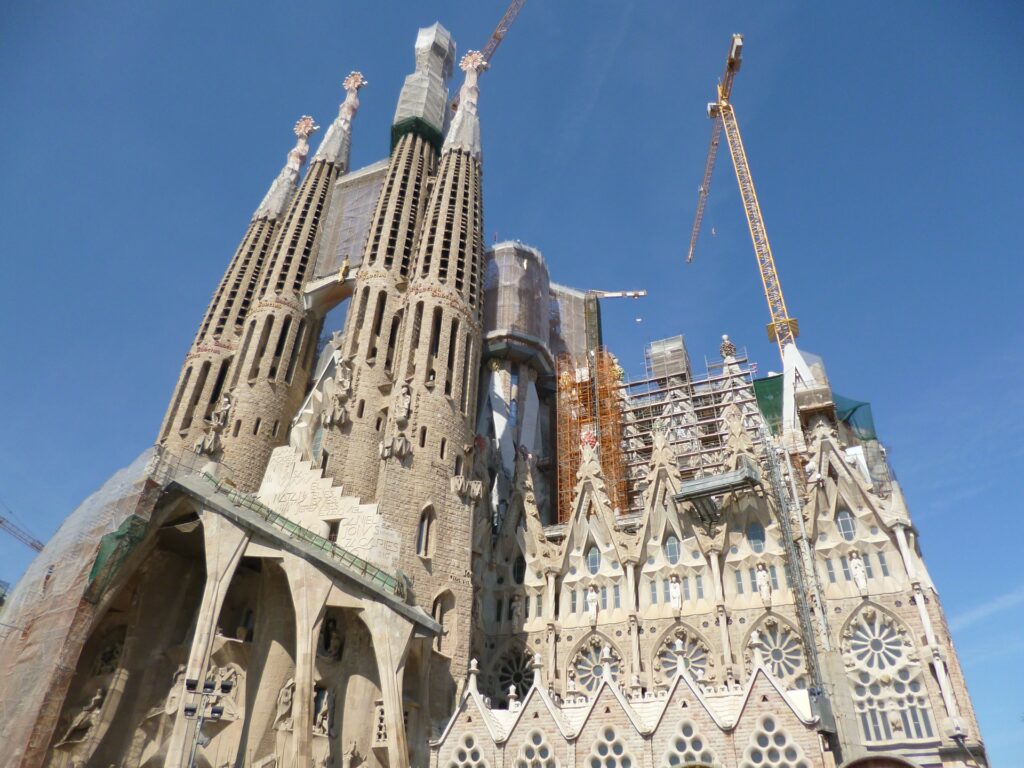 La Sagrada Familia cathedral in Barcelona was built by Antoni Gaudi.